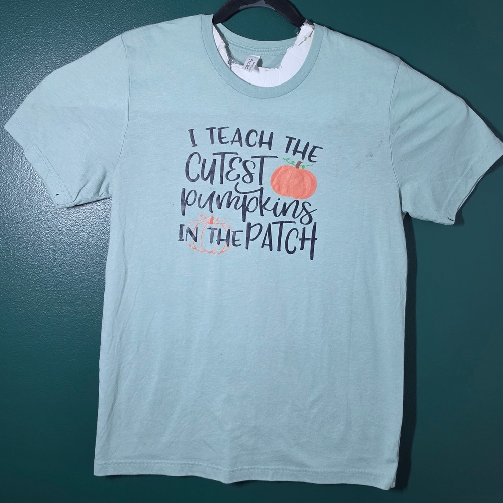Bella Canvas I Teach The Cutest Pumpkins In The Patch Tee Mint Green Large